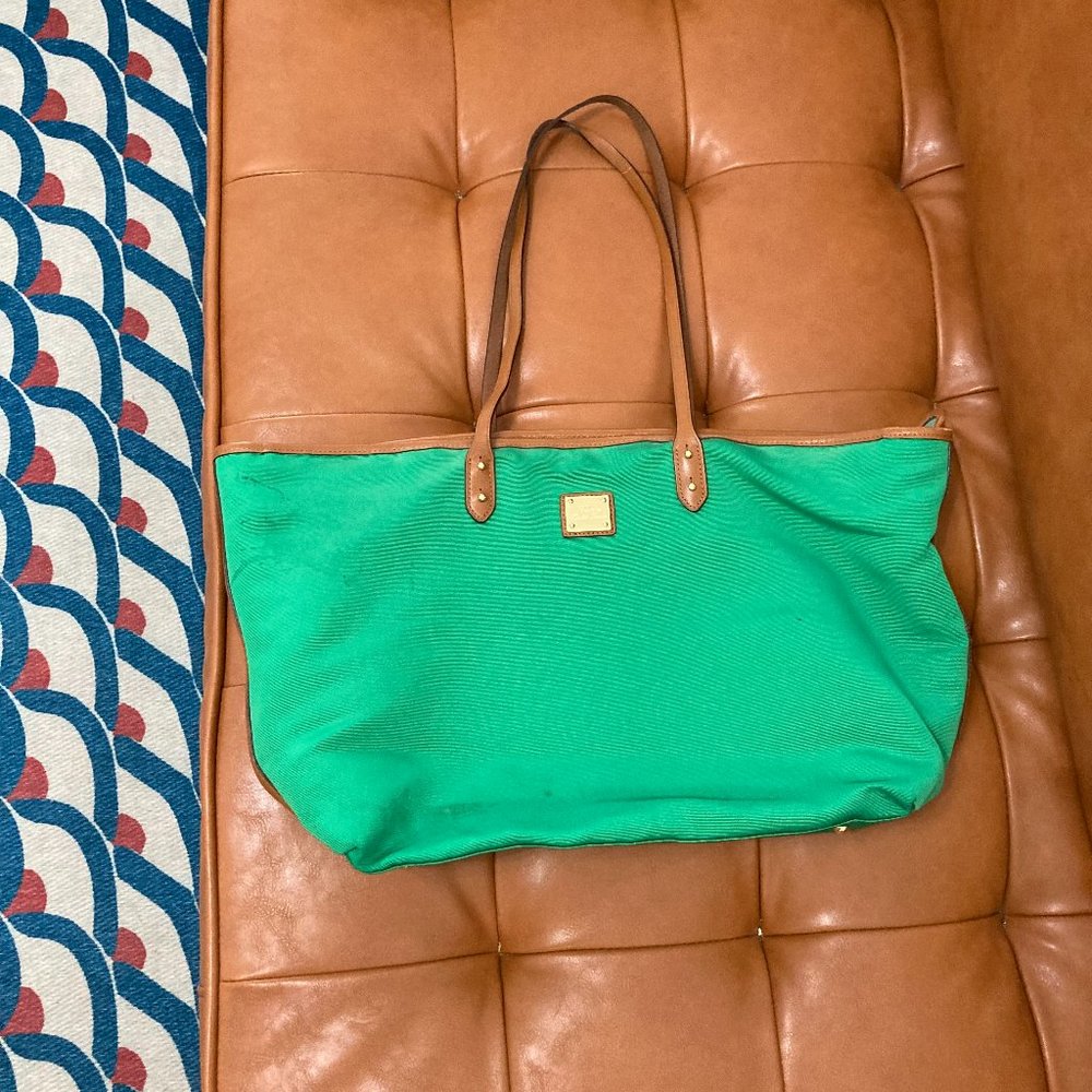 ralph lauren green canvas tote bag